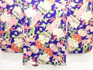 アンティーク　錦紗楽器薔薇模様羽織